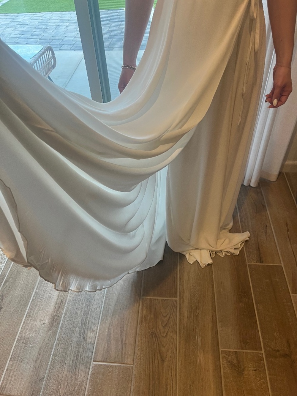 Sugarlips Long Flowy White WRAP Dress. NWT Size Medium